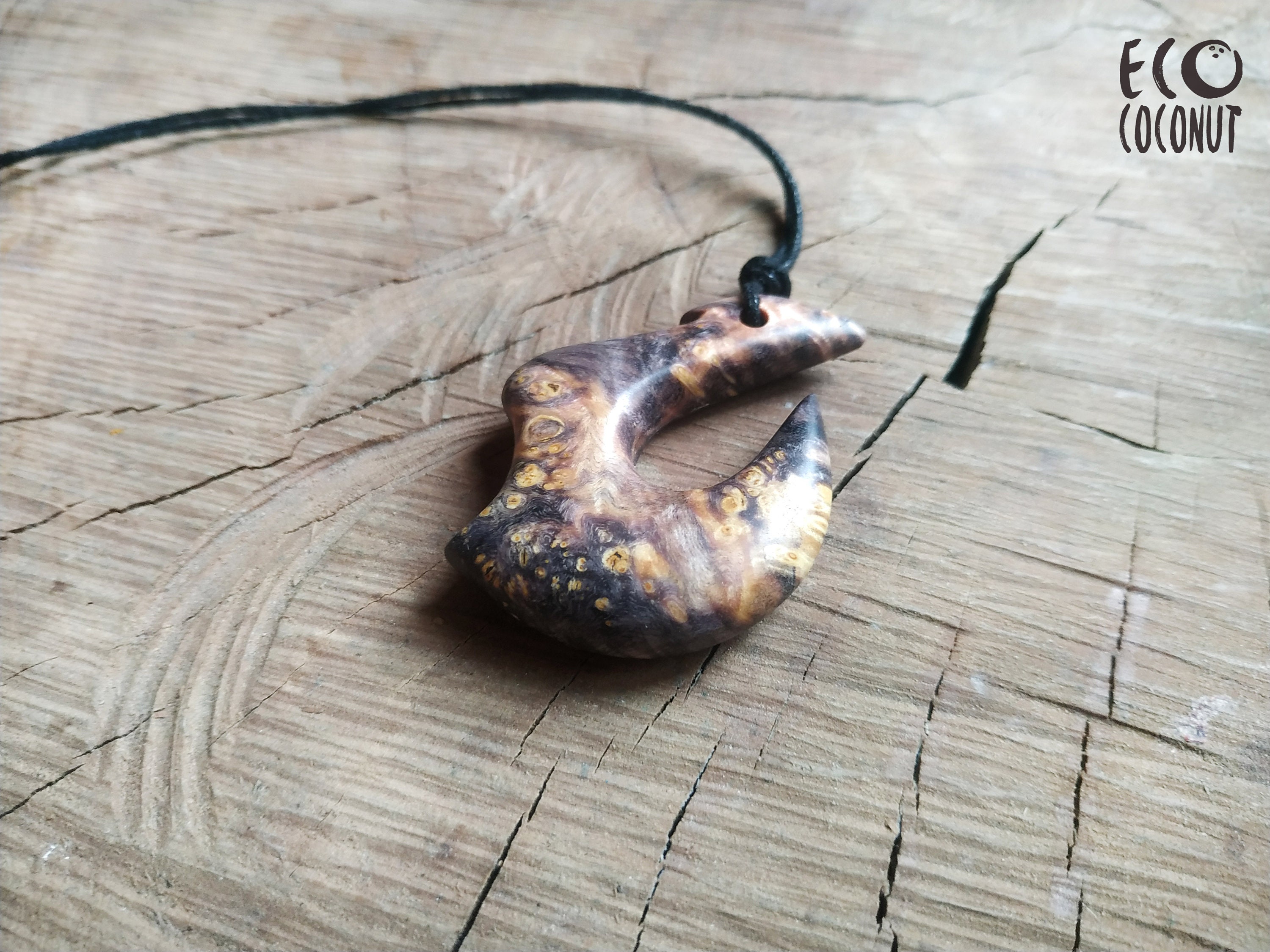 Wood Men's Hei Matau Necklace Protection Amulet Ready to Etsy