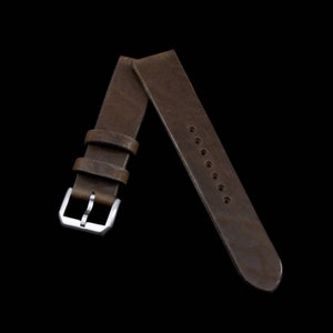 Handmade Two-Piece Vintage 404 Leather Minimalist Watch Strap (Stitch-less), Italian Veg Tanned