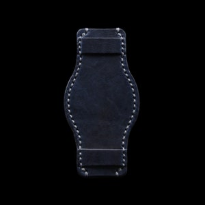 Handmade Leather Bund Pad (Style II) Vintage 407, Italian Veg Tanned (Dark Blue)