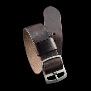 Handmade Italian Leather Watch Strap: Vintage Brown Veg Tanned