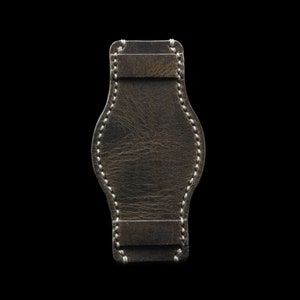 Handmade Leather Bund Pad (Style II) Vintage 408, Italian Veg Tanned (Dark Warm Grey)