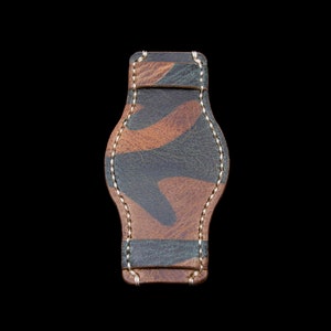 Handmade Leather Bund Pad (Style II) Military 101 Camouflage, Italian Veg Tanned
