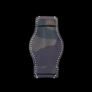 Handmade Leather Bund Pad (Style II) Military 107 Camouflage, Italian Veg Tanned