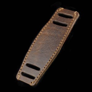 Handmade Leather Bund Pad, Vintage 402 , Italian Veg Tanned (Chocolate Brown)