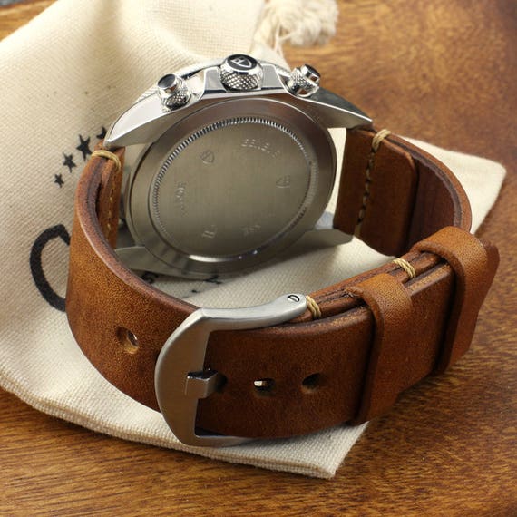 Uhrenarmband Leder 18 Mm Italienisches Leder Armband Für Herrenuhren – Vintage-Design, 18-24mm, In Schwarz, Braun Oder Grau Uhrenarmband 24mm Leder