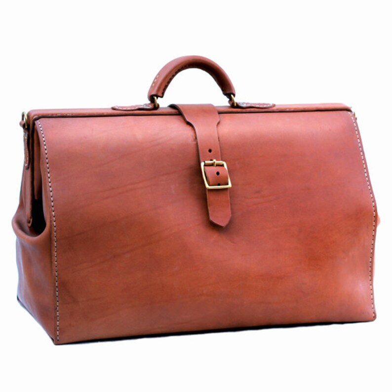 Traditional Gladstone Leather Handstitched Travel Bag Etsy