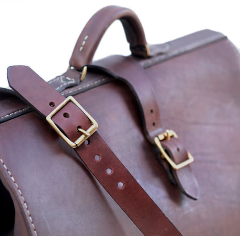 Traditional Gladstone Leather Handstitched Travel Bag Etsy