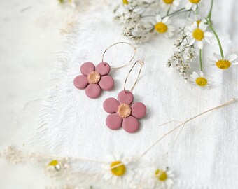 Daisy hoops | Raspberry Rose