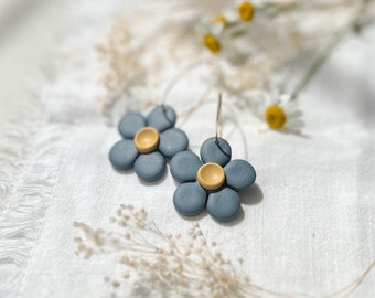 Daisy hoops | Dusty Blue