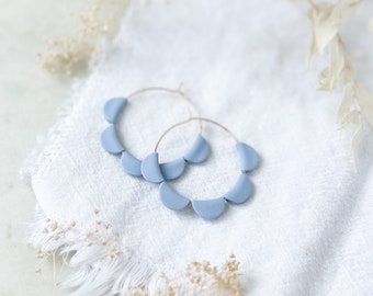 Spring Blue | scalloped edge hoops