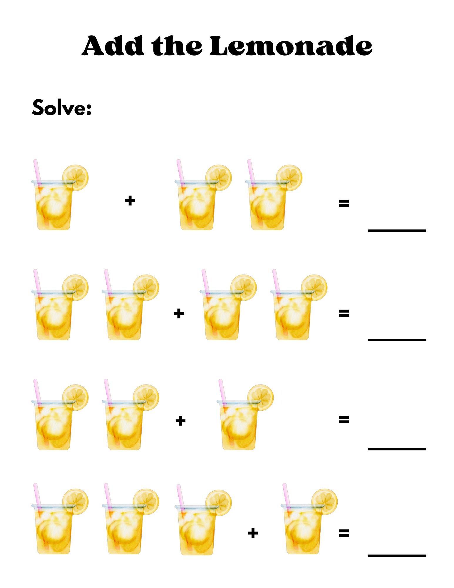 Lemonade Stand Learning Preschool Unit Study - Etsy