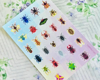 Pixel Bugs Sticker Sheet