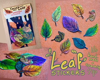 Handgefertigtes Sticker-Set: Fallen Leaf Sticker