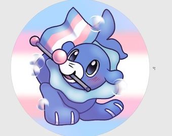 Popplio Says TRANS RIGHTS Sticker [PREORDER]