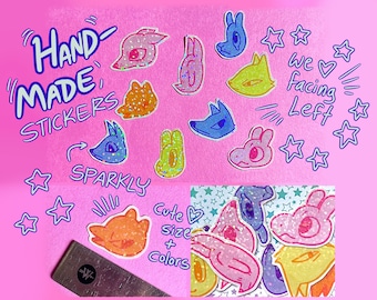 Handgefertigtes Sticker-Set: Pastell Critters