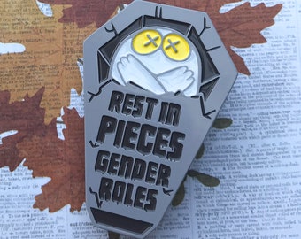 Rest in Pieces Gender Roles - Glowing Ghost Enamel Pin