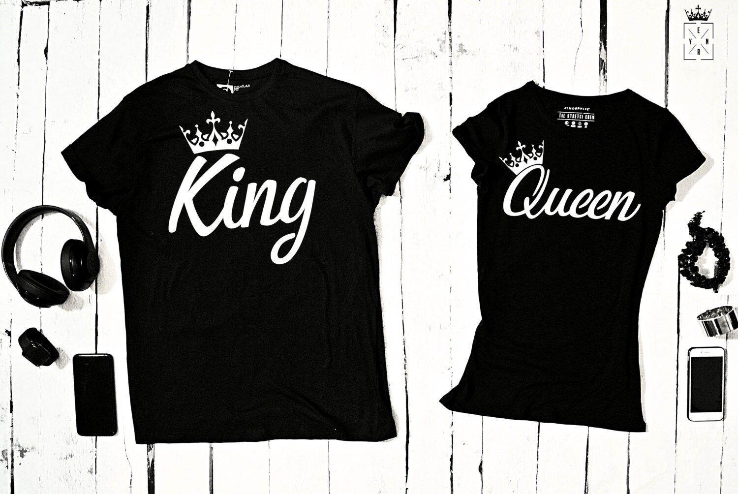 Tshirt for couple King & Queen Etsy