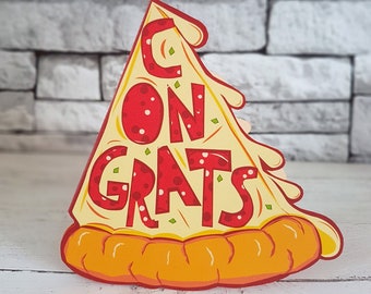 Congratulations Pizza Slice Card, Celebration Card, Any Occasion Card, Well Done Card, Pizza Lover Card, Congrats Card,