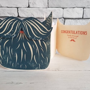 Divertente biglietto di auguri di compleanno, biglietto per fidanzato, biglietto di auguri di compleanno con barba, biglietto di auguri di compleanno maschile, biglietto per marito, barba maschile, disponibile in 5 colori