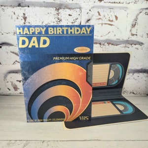 Papa Geburtstagskarte, alles Gute zum Geburtstag Papa Karte, Retro VHS Tape Cover Karte, Karte für Ihn, Neuheit Videokassette Cover Karte, von Tochter