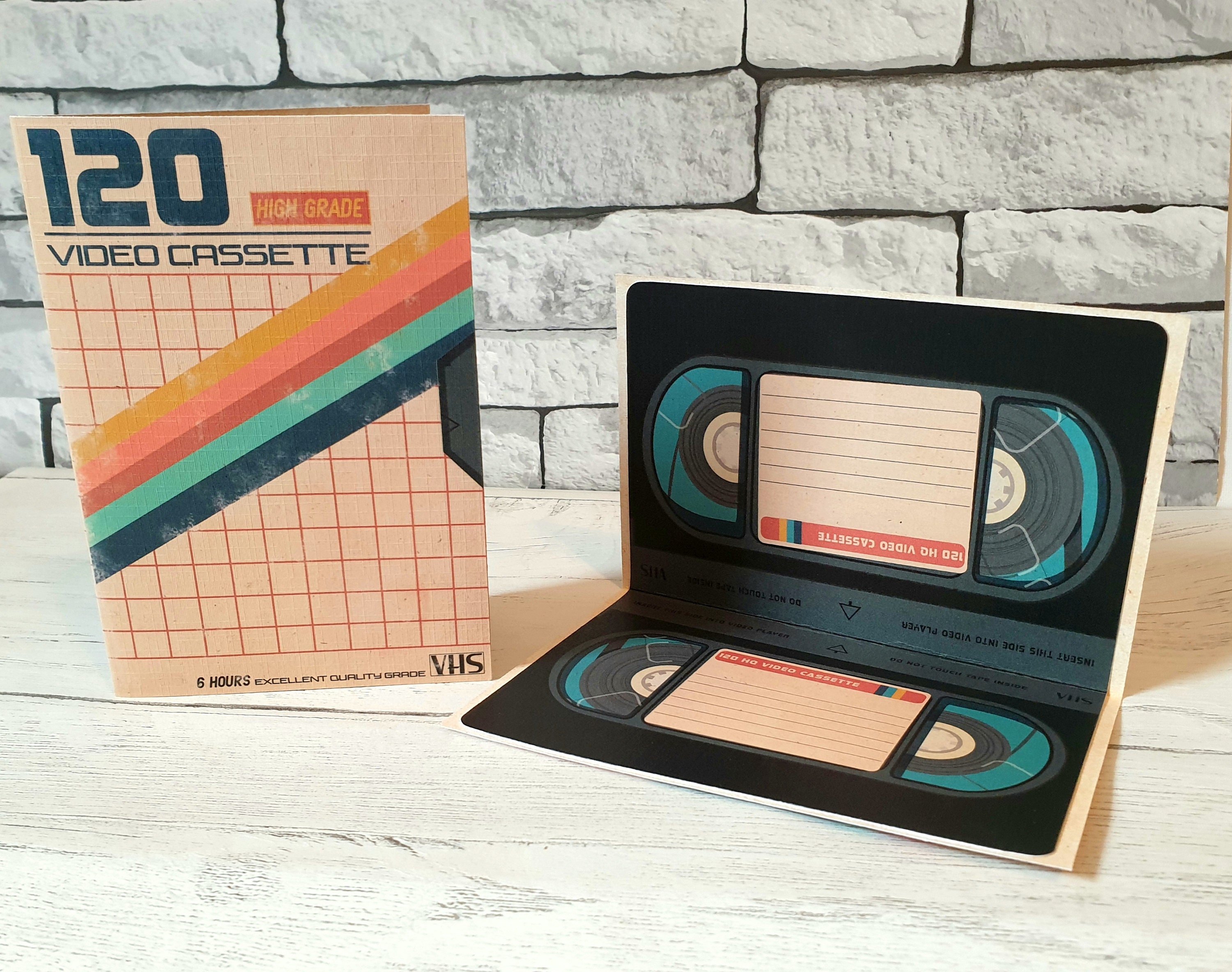Blank Video Cassette Card, 80s, 90s, Movie Card, VHS Tape