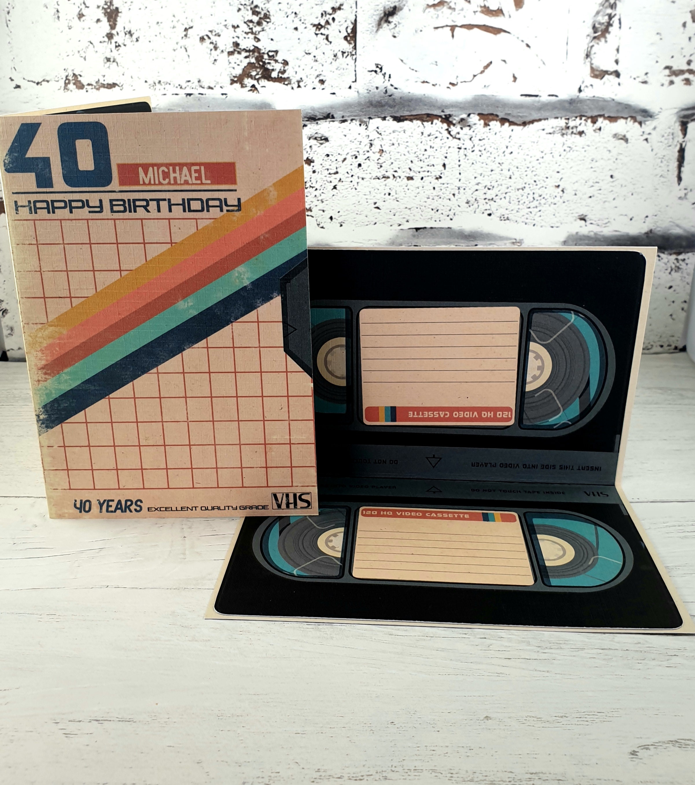 40th Personalised Video Cassette Birthday Card Fortieth VHS - Etsy
