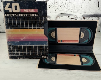 40th Personalised Birthday VHS Card, Retro 80s Film Lover Card, Special Fortieth Birthday Card, 40 Movie Themed Birthday Card