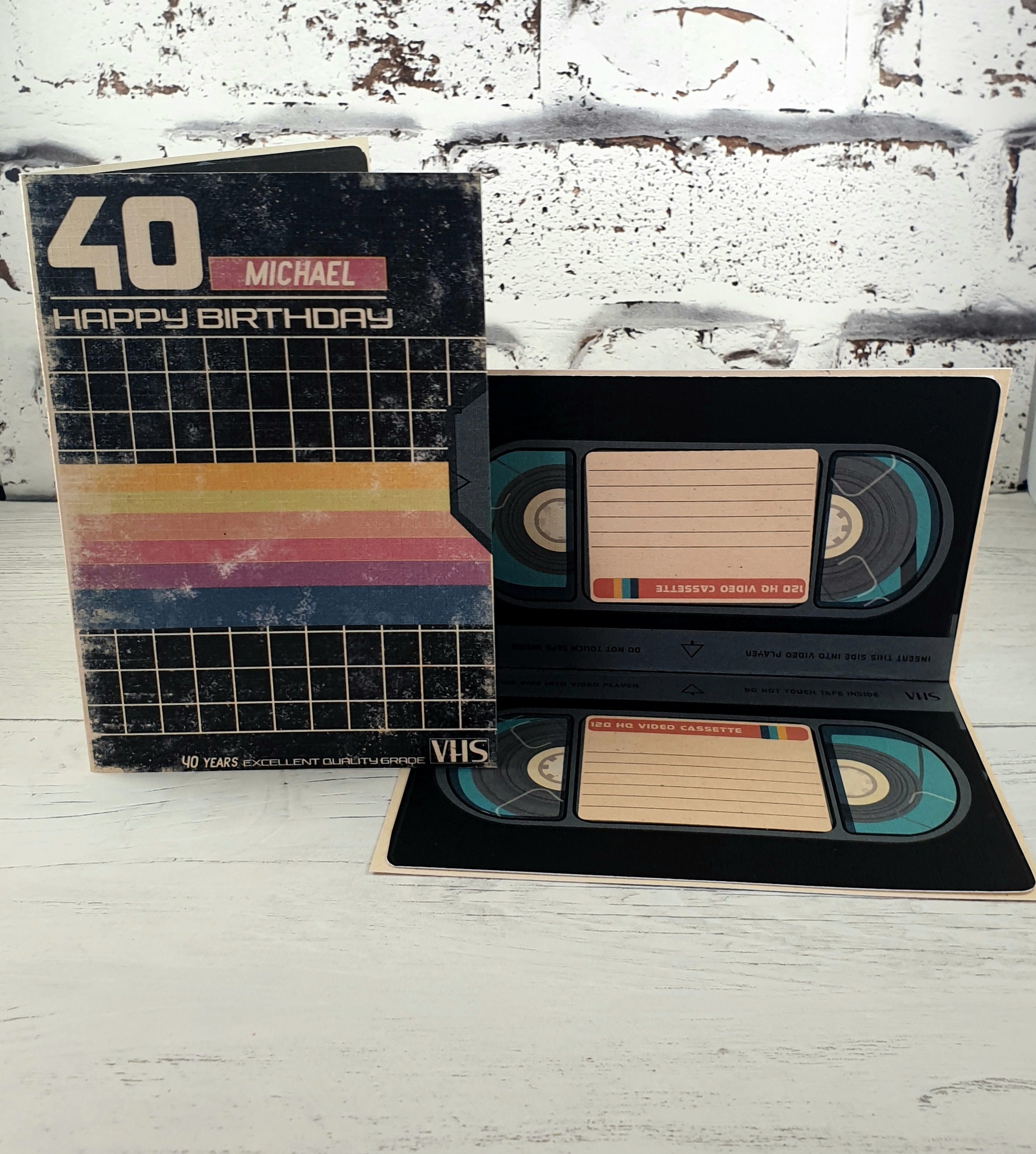 40th Personalised Video Cassette Birthday Card Fortieth VHS - Etsy
