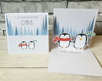 To My Amazing Husband Personalised Xmas Card, Penguin Love Card, Husband Xmas Card, Boyfriend Xmas, Partner card, Gay lgbtq Christmas Card,