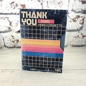 Personalisierte Videokassette Dankeskarte, 80er, 90er Jahre, VHS-Kassette Karte, Filmliebhaber Karte, achtziger neunziger Jahre