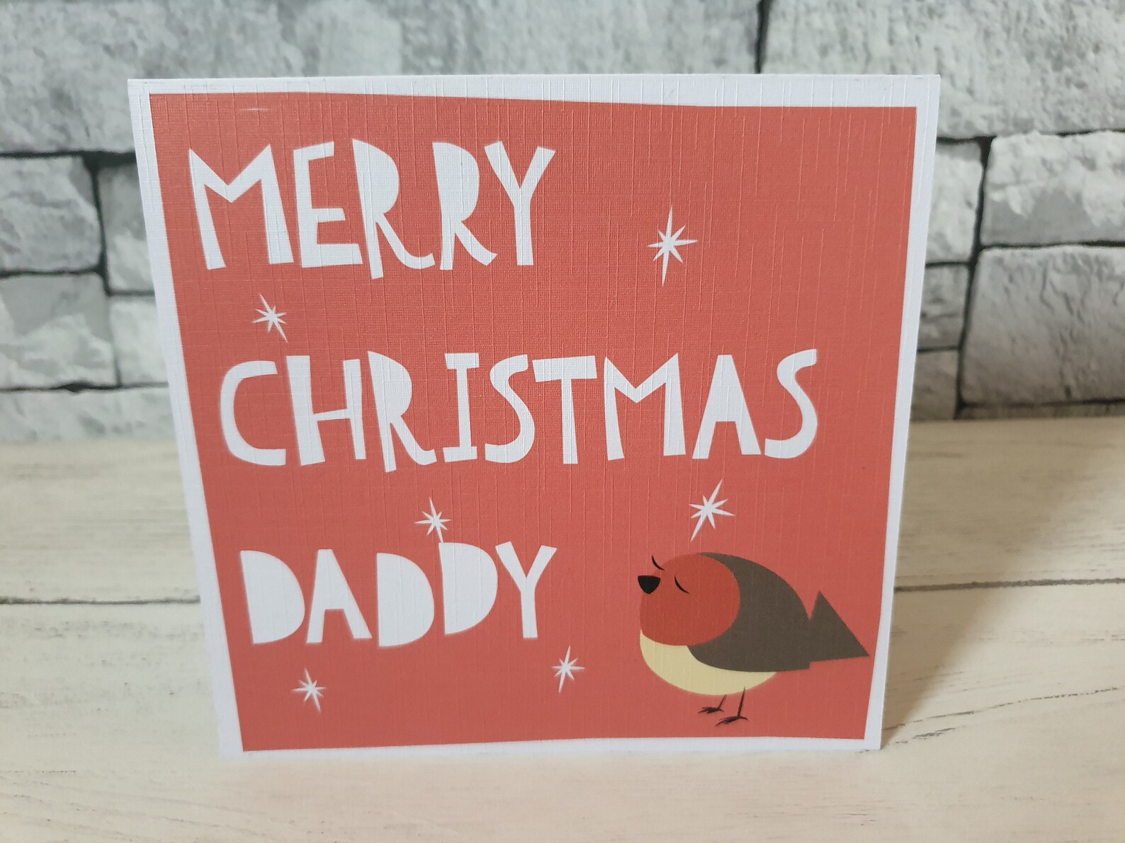 Merry Christmas Daddy Card Dad Christmas Card Robin Popup - Etsy UK