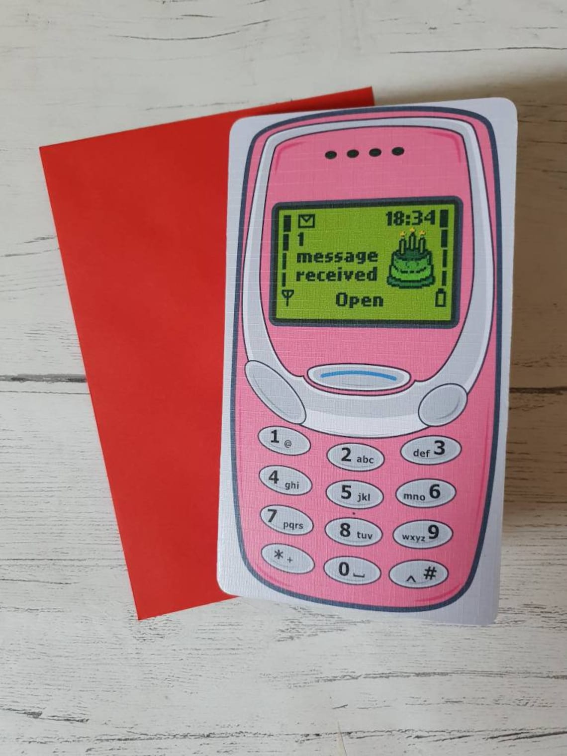 Personalised Retro Mobile Phone Birthday Card Friend Birthday Etsy