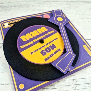 Carte de fête des mères personnalisée pour tourne-disque, carte de fils, carte pour maman, carte de fête des mères, carte de bonne fête des mères, carte de maman drôle