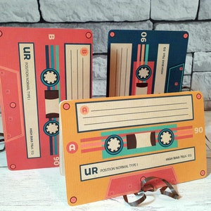 80s Retro Cassette Tape Card, Eighties Birthday Card with stickers, Girlfriend Boyfriend birthday card, Write Your Own Mixtape, 90s Dad card