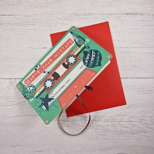 Tarjeta navideña personalizada con mixtape, Navidad retro, tarjeta navideña para papá, tarjeta navideña para esposo y novio, tarjeta para él, tarjeta para ella