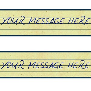 May include: Two yellow notepads with blue lines and black borders. The top notepad has a red circle with the letter "B" in it. The bottom notepad has a red circle with the letter "A" in it. Both notepads have the text "YOUR MESSAGE HERE" written in blue ink.