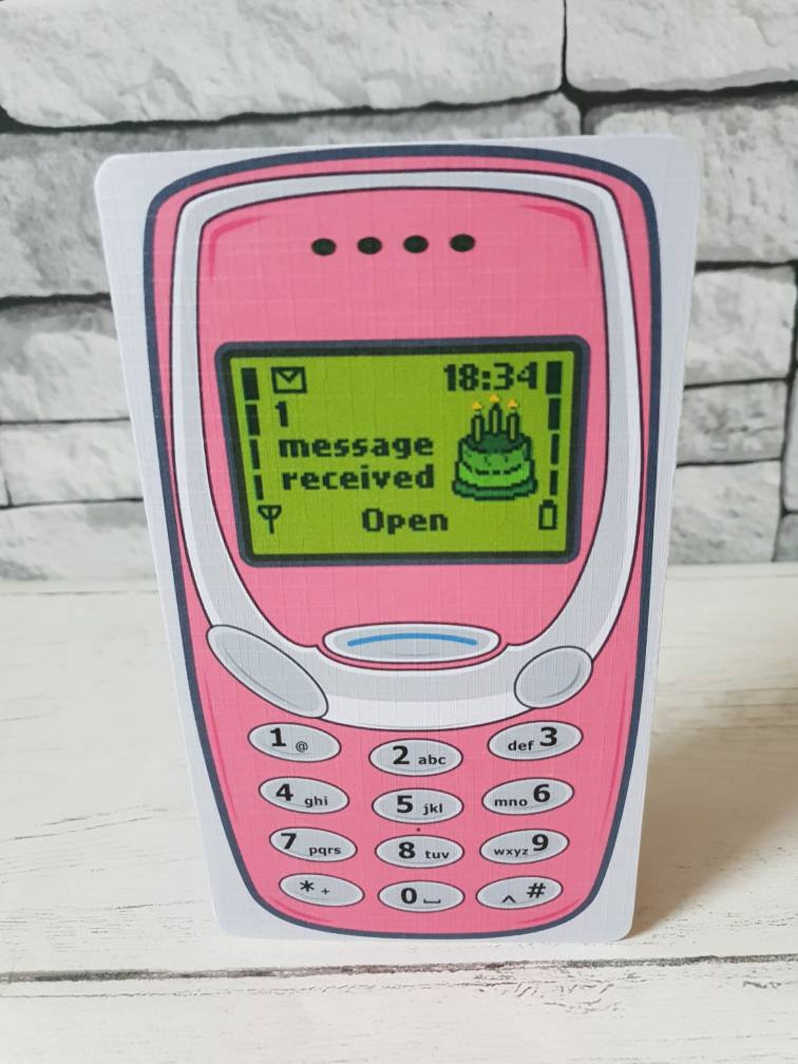 Personalised Retro Mobile Phone Birthday Card Friend Birthday Etsy