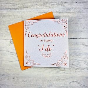 Félicitations pour avoir dit oui, carte de mariage, carte de mariage personnalisée, carte de jeunes mariés, carte de M. et Mme, aux mariés
