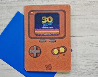30 Today Birthday Gaming Card, Thirtieth Birthday Card, Son Husband Dad Gamer Birthday Card, 30th birthday card, Available in 2 colours