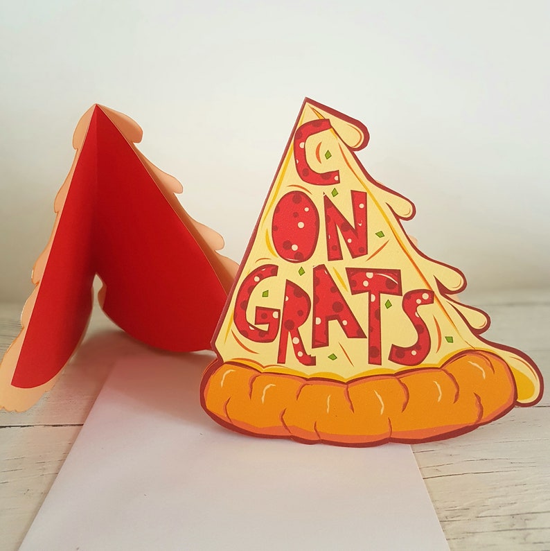 Congratulations Pizza Slice Card, Celebration Card, Any Occasion Card, Well Done Card, Pizza Lover Card, Congrats Card, image 6