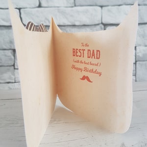 Best Dad Birthday Card, Card for Dad, Best Beard Card, Card from daughter, Card From Son, Card for Dad, Father Birthday Card, 5 hair colours image 2