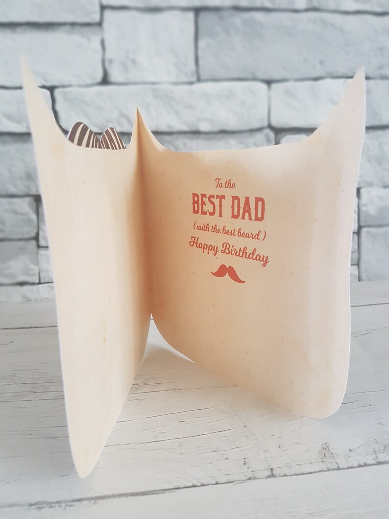 Best Dad Birthday Card, Card for Dad, Best Beard Card, Card from daughter, Card From Son, Card for Dad, Father Birthday Card, 5 hair colours image 2