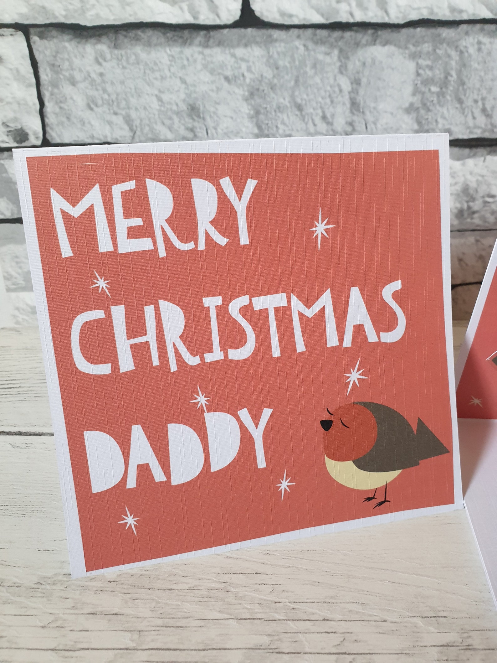 Merry Christmas Daddy Card Dad Christmas Card Robin Popup - Etsy UK