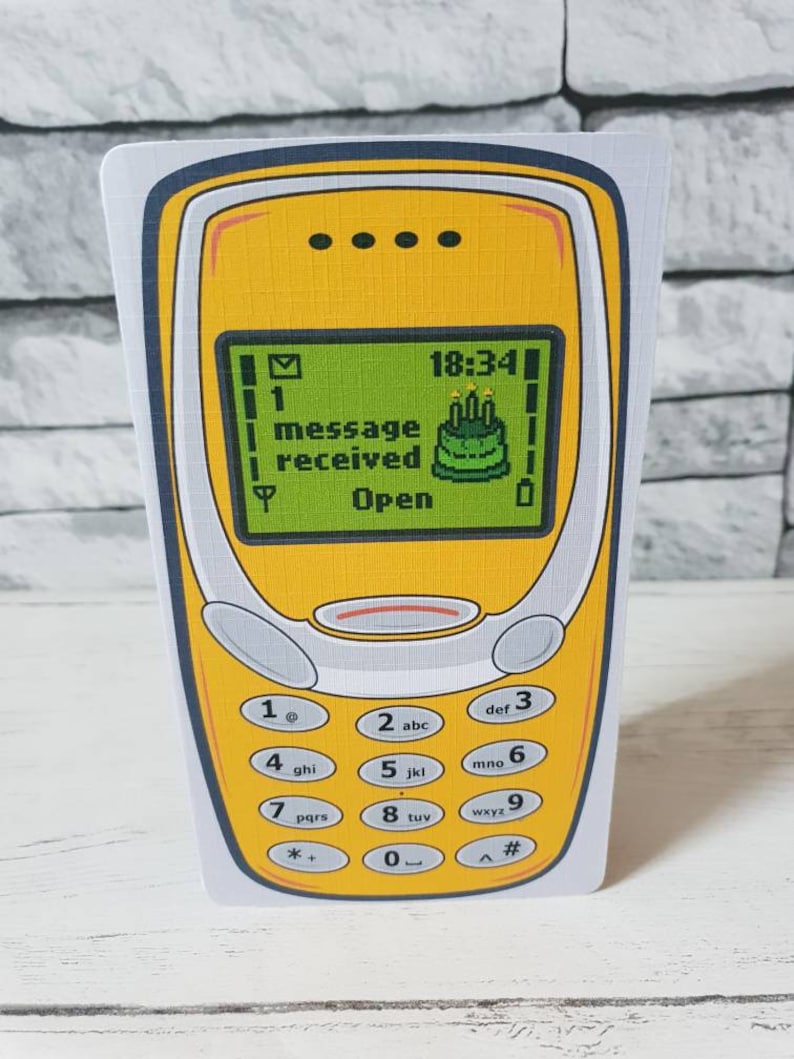 Personalised Retro Mobile Phone Birthday Card Friend Birthday - Etsy