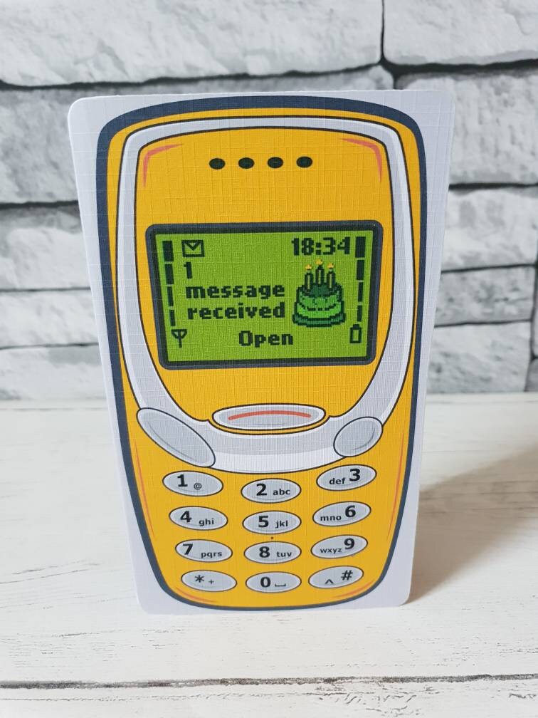 Personalised Retro Mobile Phone Birthday Card Friend Birthday | Etsy