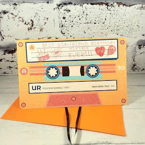 Beste Freundin Geburtstagskarte, 80er Retro Kassette Karte, 90er Mixtape Geburtstag, 80er Jahre Musik Karte, Karte für sie, besondere Geburtstagskarte