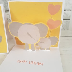 Tarjeta de feliz cumpleaños para mamá, tarjeta de cumpleaños para mamá, tarjeta de elefante, tarjeta para mamá, tarjeta linda para mamá,