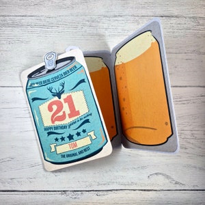 Carte d'anniversaire personnalisée pour tous les âges, 18, 21, 30, 40, anniversaire, pour lui, fils, petit ami mari, petite amie, amateur de bière