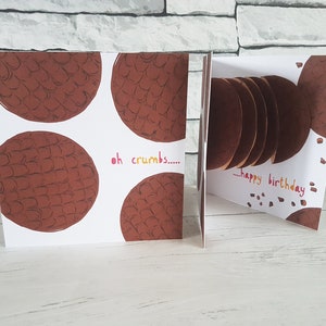 Carte d'anniversaire biscuit au chocolat, carte d'anniversaire de petite amie, carte de petit ami, carte pop-up amateur de biscuits, carte de gourmands, carte d'anniversaire de femme,