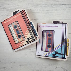 Carte walkman rétro, carte d'anniversaire des années 80, carte vintage pour lecteur de cassettes stéréo, carte de fête des pères, carte Vaporwave, carte musique, cadeau Vaporwave